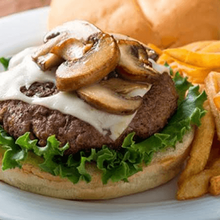 hamburguesa con champiñones