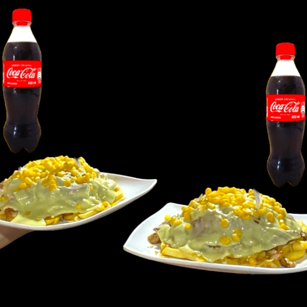 (2) Salchipapas Para Ella & Yo Gratinada + 2 Coca