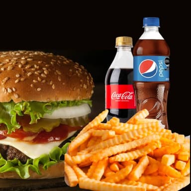 Combo Mamalón de 3*= Hamburgesa + Papas y Refresco
