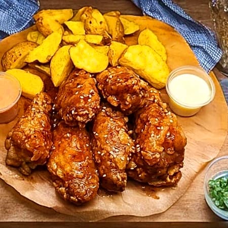 Alitas Hot 6und+papas Nativas