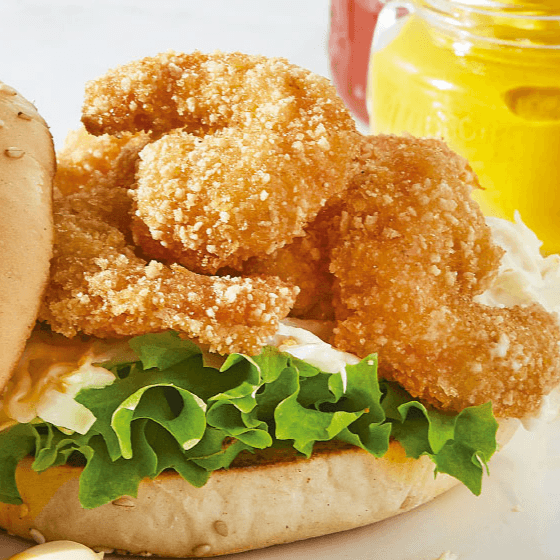 Hamburguesa de Camarón Empanizado