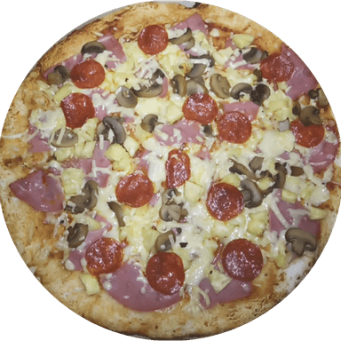 Pizza Familiar 3 Ingredientes, Refresco, Pan Ajo