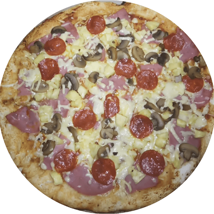 Pizza Familiar 3 Ingredientes, Refresco, Pan Ajo