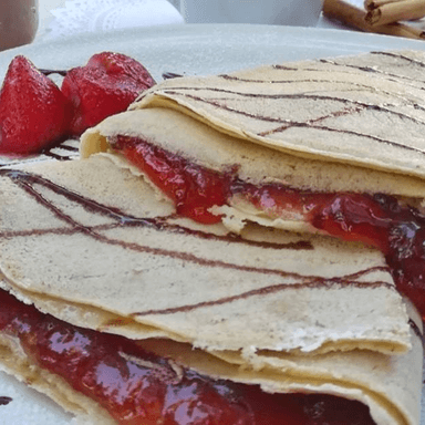 Crepa de Mermelada de Fresa y Nutella