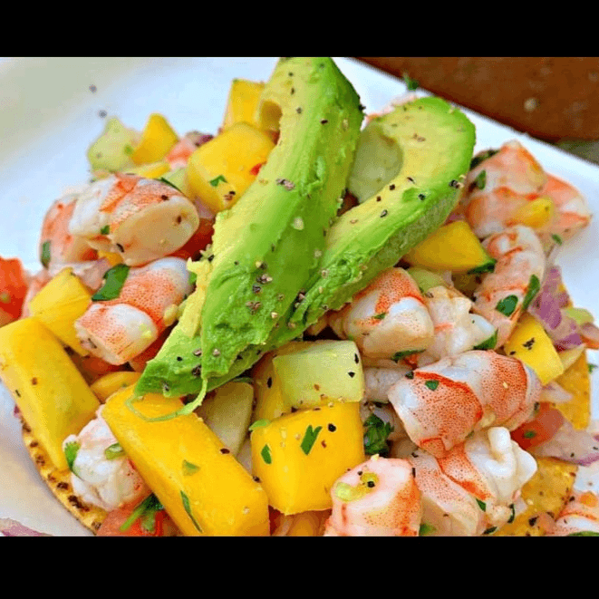 Tostada Ceviche de Camaron