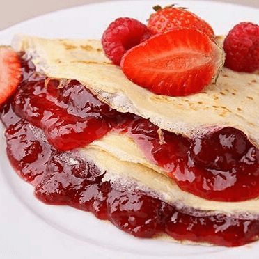 Crepa Mermelada de Fresa y Queso Philadelphia