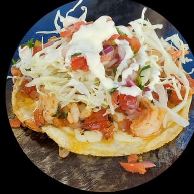 3 Tacos de Camarón+ Consomé+ Coca Cola