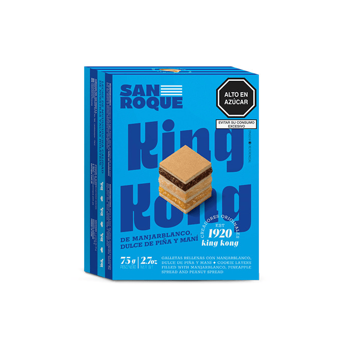 King Kong de Manjar, Dulce de Piña y Maní 75 G