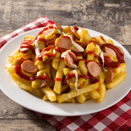 Salchipapas  + Te Frio