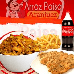 Arroz Paisa Grande + 5 Filetes Poll+ Papas y Gaseo