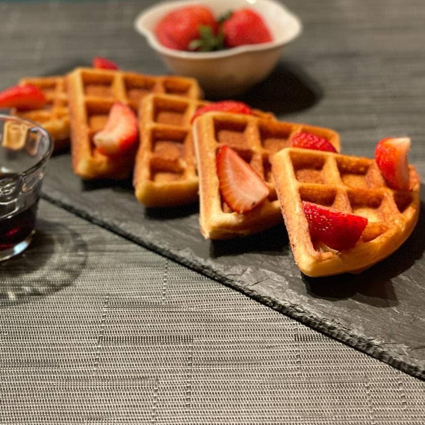 Waffles con Fresas