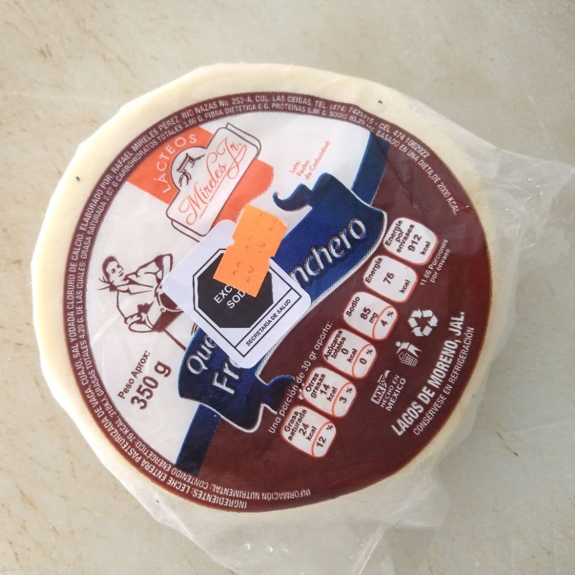 350gr Queso FRESCO marca MIRELES Jr