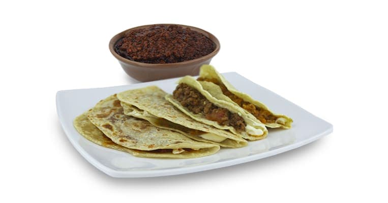Taco de harina de chorizo