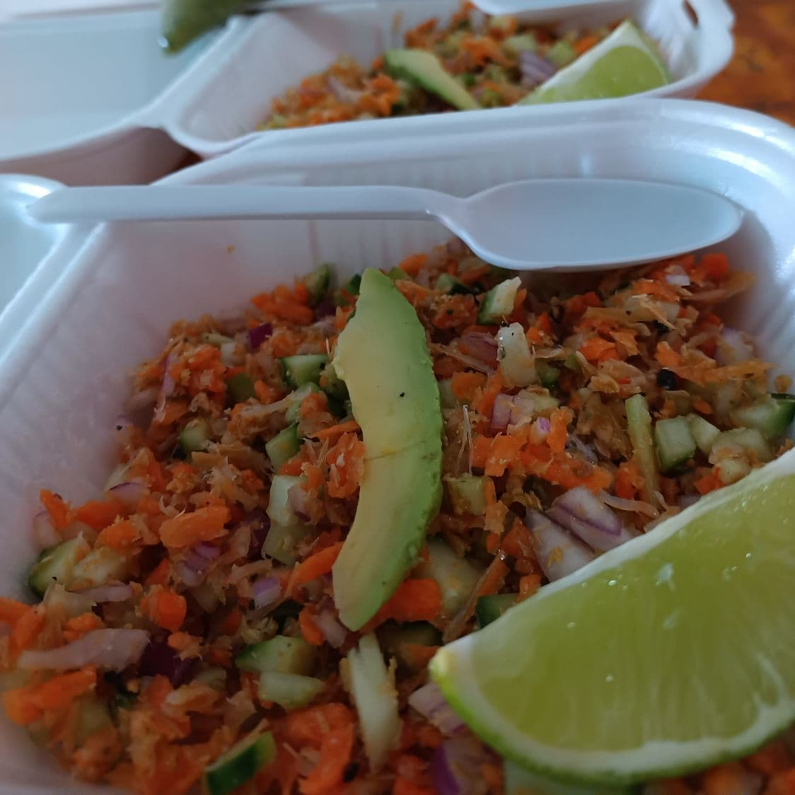 Tostada de camarón seco