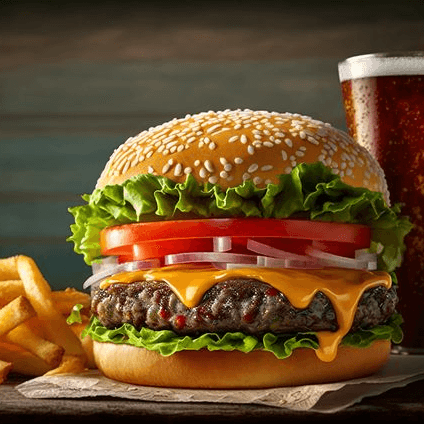 Hamburgesa de Res + Papas + Coca 600