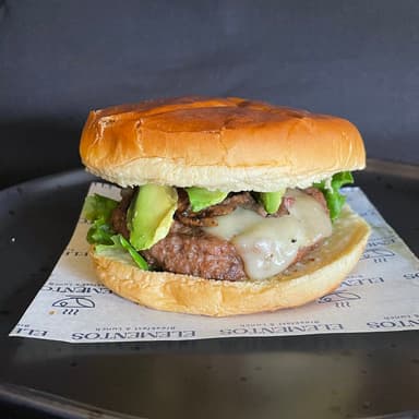 Hamburguesa con Champiñones y Queso + Porción Papa