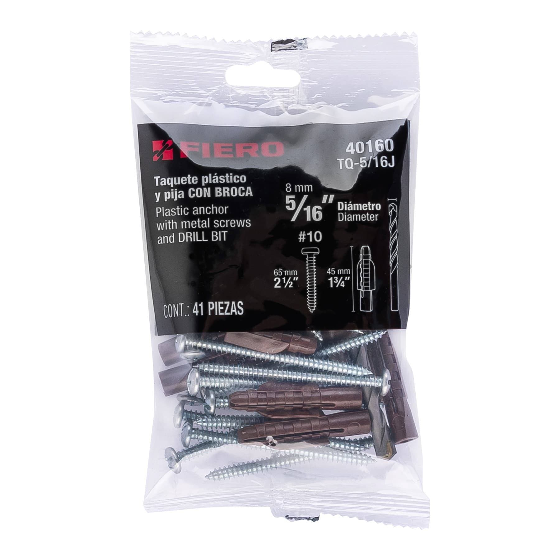 FIERO JGO TAQUETE 5/16" PIJAS Y BROCA