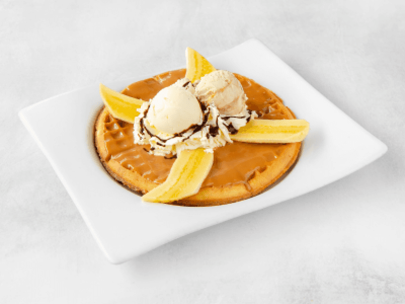 Waffle de Arequipe y Banano