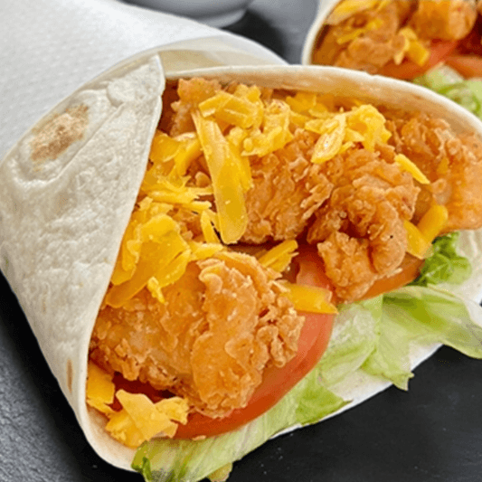 BURRITO CON POLLO EMPANIZADO