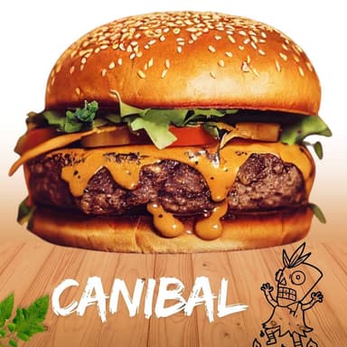 Hamburguesa Canibal (300g) Carne Premium, Papas, C