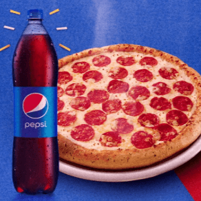 1 Pizza Familiar (8 Por) +Pepsi 1 L + Pan Ajo