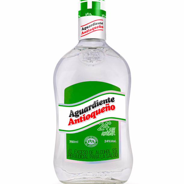Aguardiente Antioqueño Verde 24° Sin Azucar 750ml