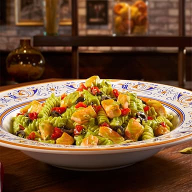 Fusilli al Pistache y Salmón