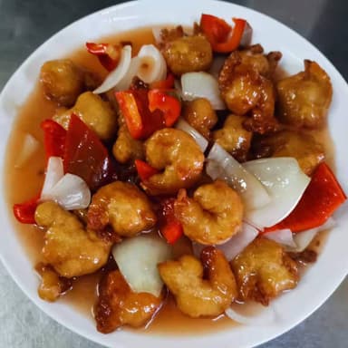 Camarones en Salsa Agridulce
