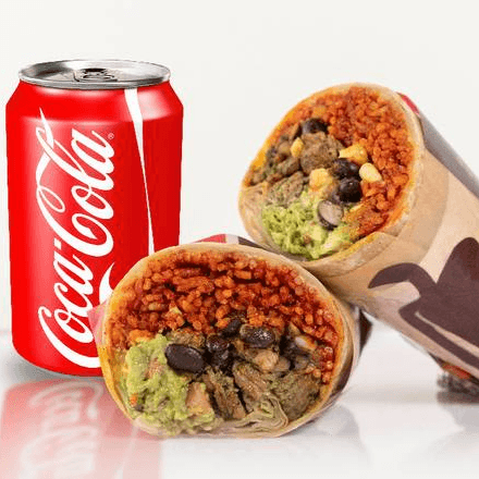 Combo Burrito Gigante de Bistec mas Coca Cola 400