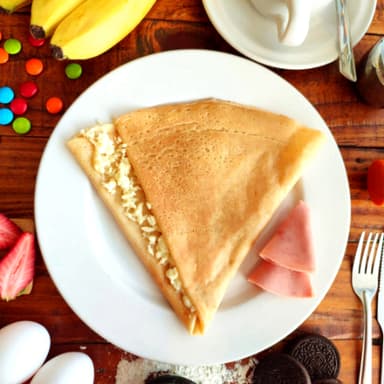 Crepas con Jamón y Queso Philadelphia.