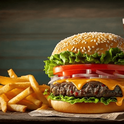 Burger Res con Papas