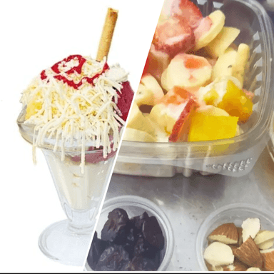 Copa Queso + Ensalada de frutas 12 Oz
