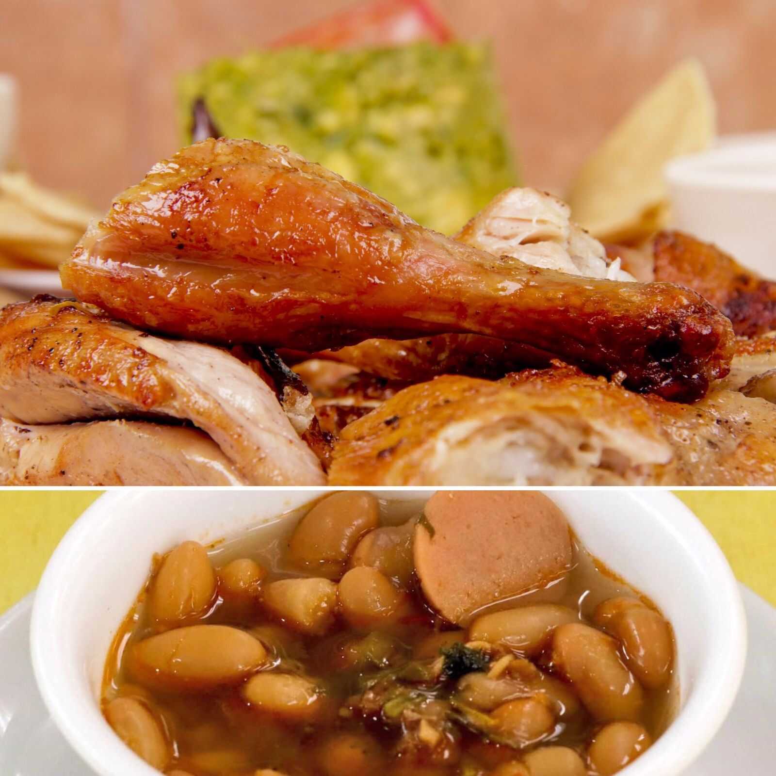 1/2 Pollo + Frijoles Familiares