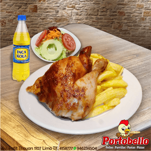 ¼ Pollo a la Brasa + Gaseosa 500ml