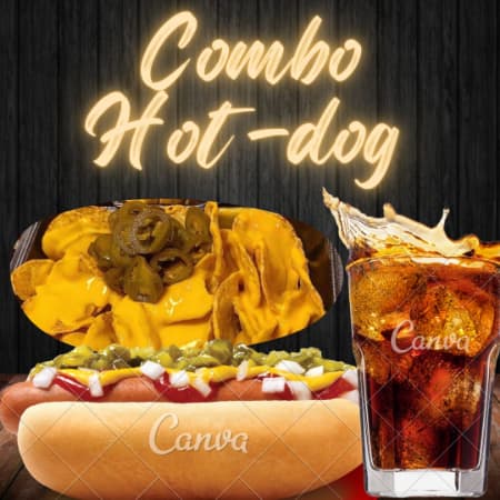 Hot Dog c/ tocino + Nachos + Refresco