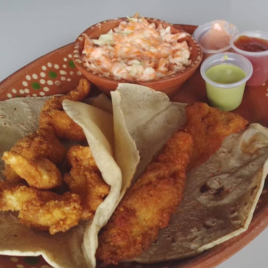 COMBO-CAMARON 3 Tacos de Camaron+agua