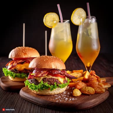 Burger Bacon Premium X2 con Papas y Bebidas
