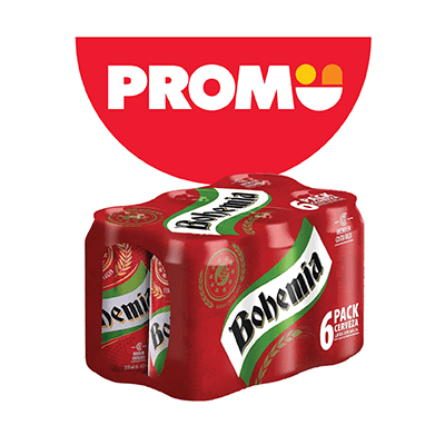 6 Pack Cerveza Bohemia 350 ml Lata