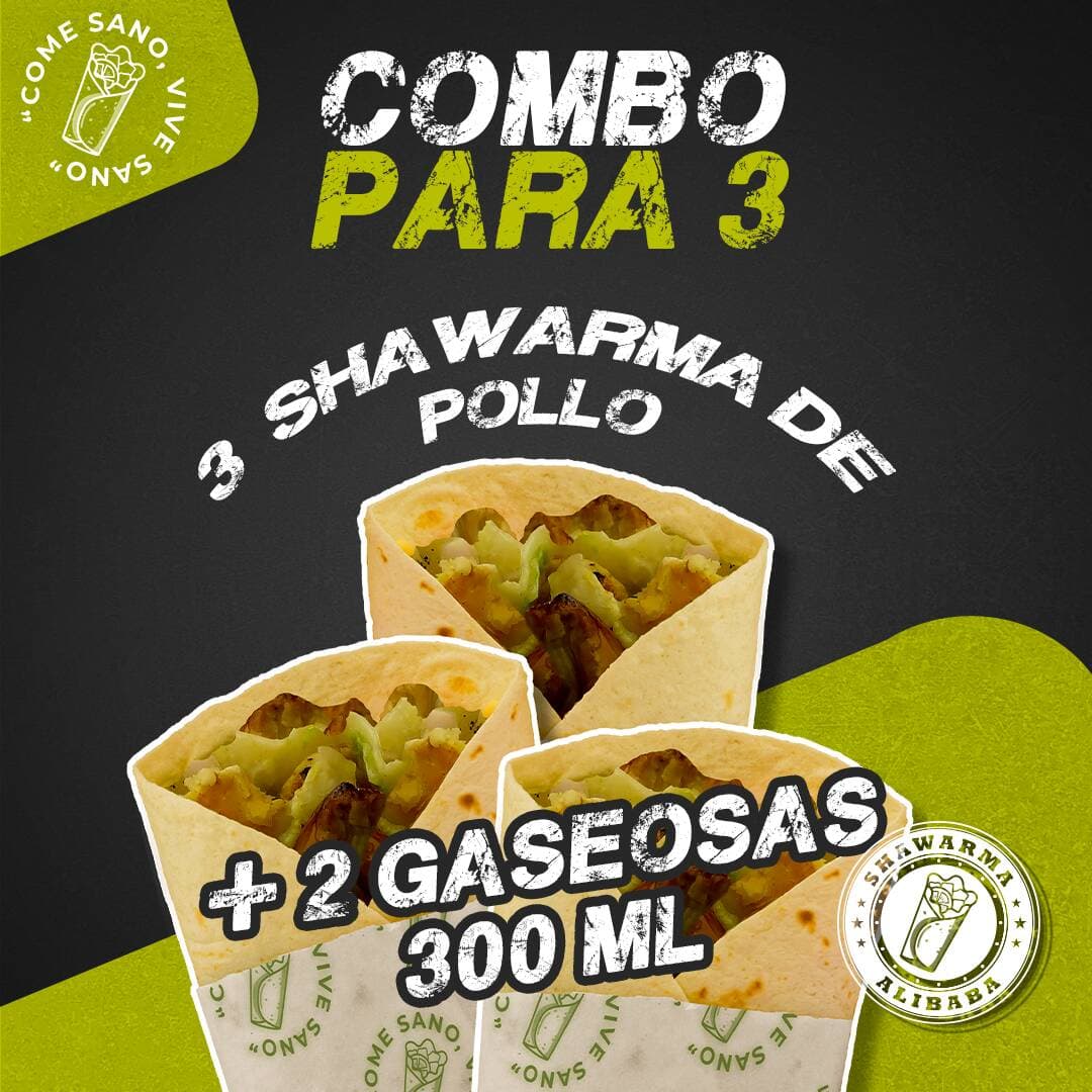 Combo para Tres + Gaseosas