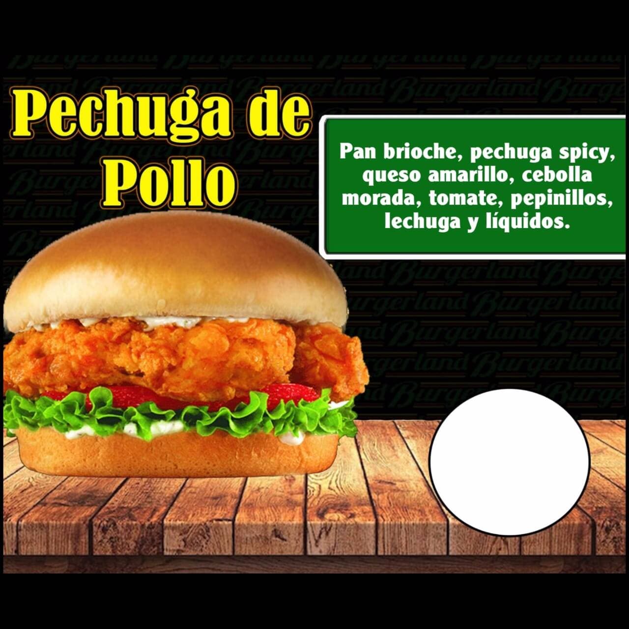 Hamburguesa de Pechuga de Pollo