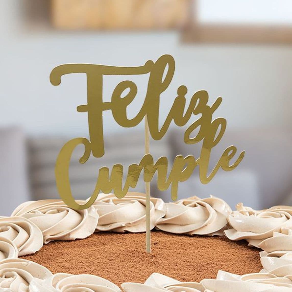 Cake Topper Feliz Cumple Dorado