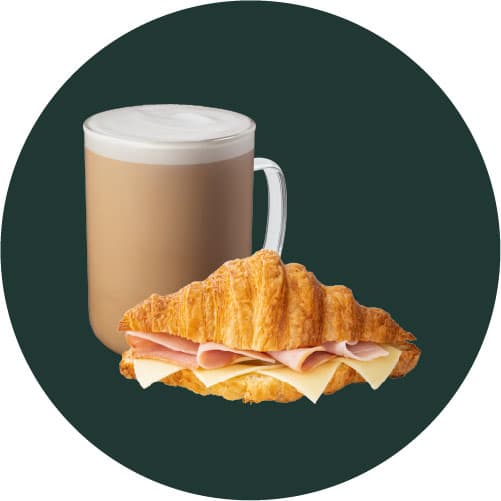 Latte & Croissant Jamón y queso