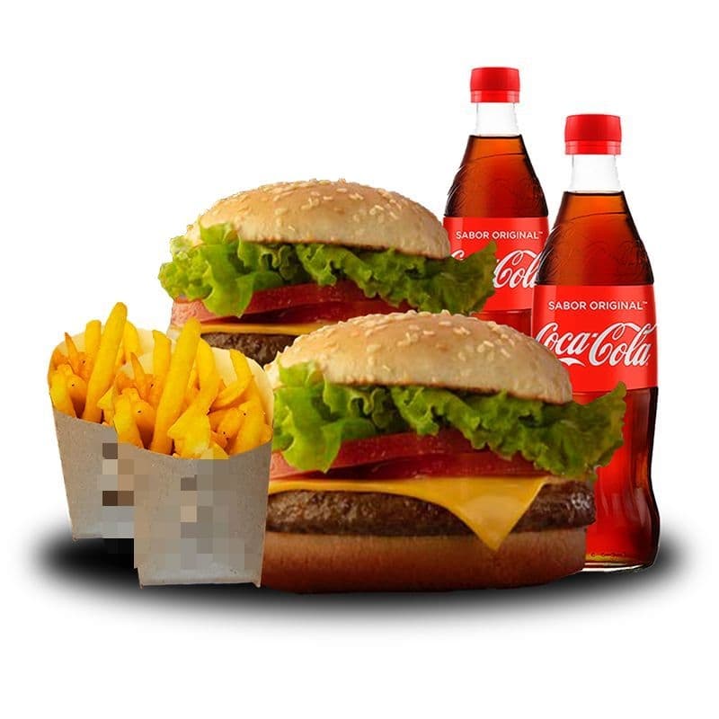 Combo Para Dos,Hamburguesa De Promoción+Francesa+G
