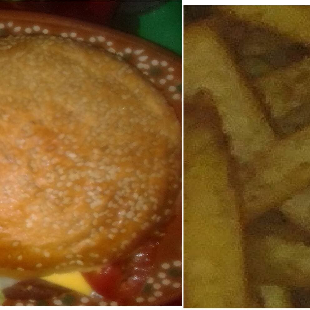 Hamburguesa Y Papas Fritas