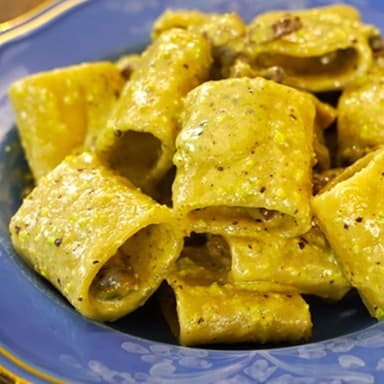 Pesto de Pistachos y Tocino