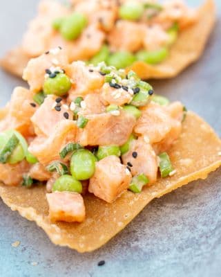Tostada de salmon miso