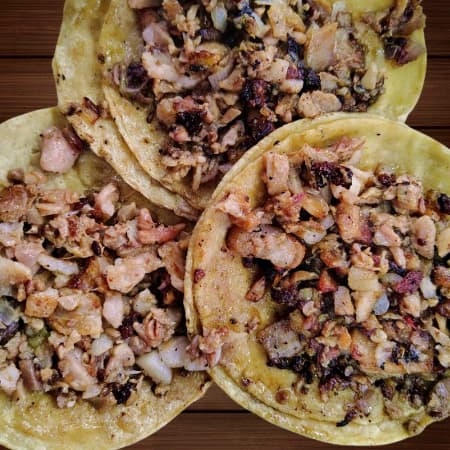 5 Tacos de bistec de puerco