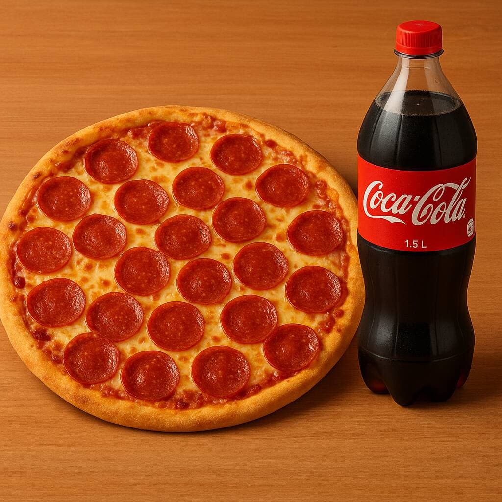 Pizza Grande De Pepperoni con Coca-Cola 1.5L