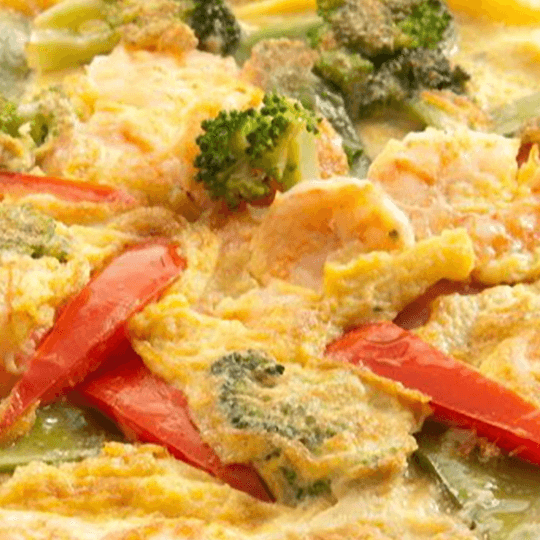 Tortilla con Langostinos