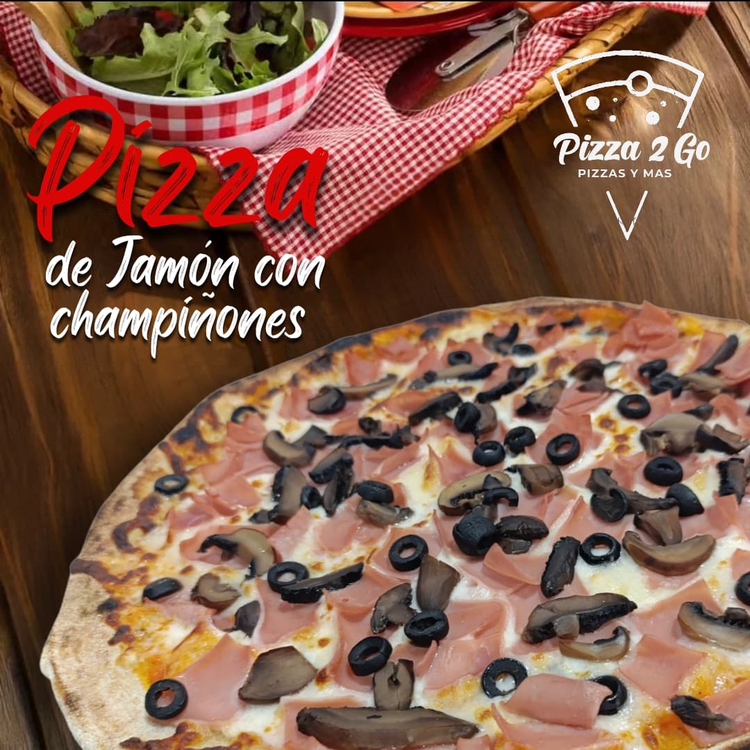 Pizza de Jamón con Champiñones Grande